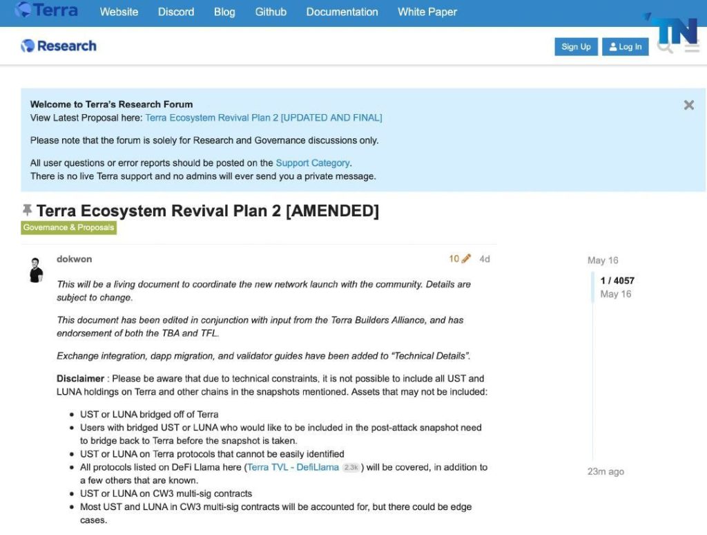 ترا طرح احیا و نجات خود را اصلاح کرده است.